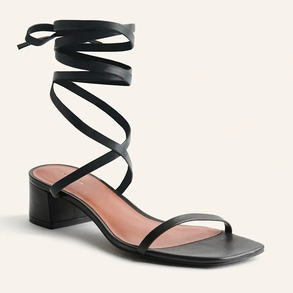 Reformation Alani Leather Lace-Up Sandals Black Sz 6